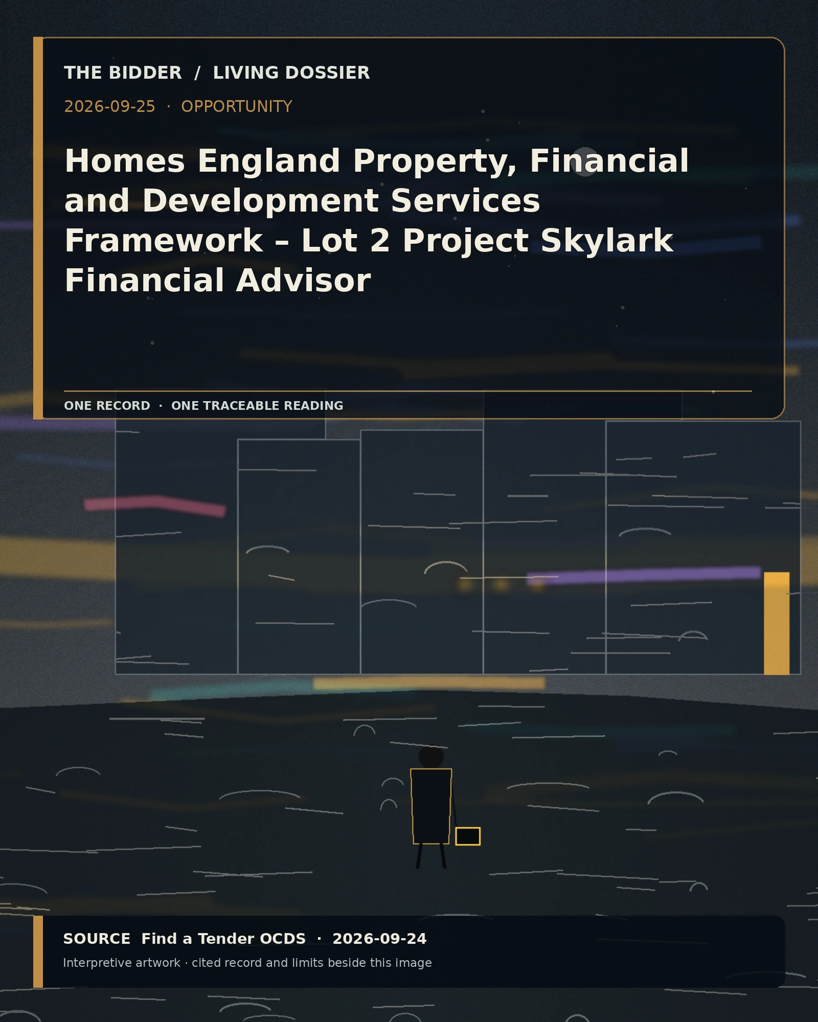 Evidence-led visual artwork: Homes England Property, Financial and Development Services Framework – Lot 2 Project Skylark Financial Advisor