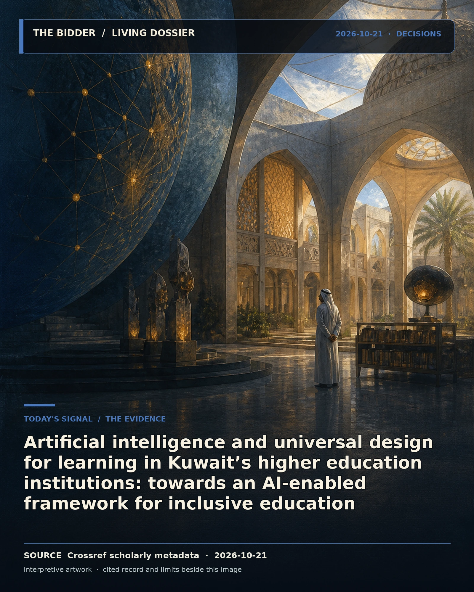 Evidence-led visual artwork: Artificial intelligence and universal design for learning in Kuwait’s higher education institutions: towards an AI-enabled framework for inclusive ed…