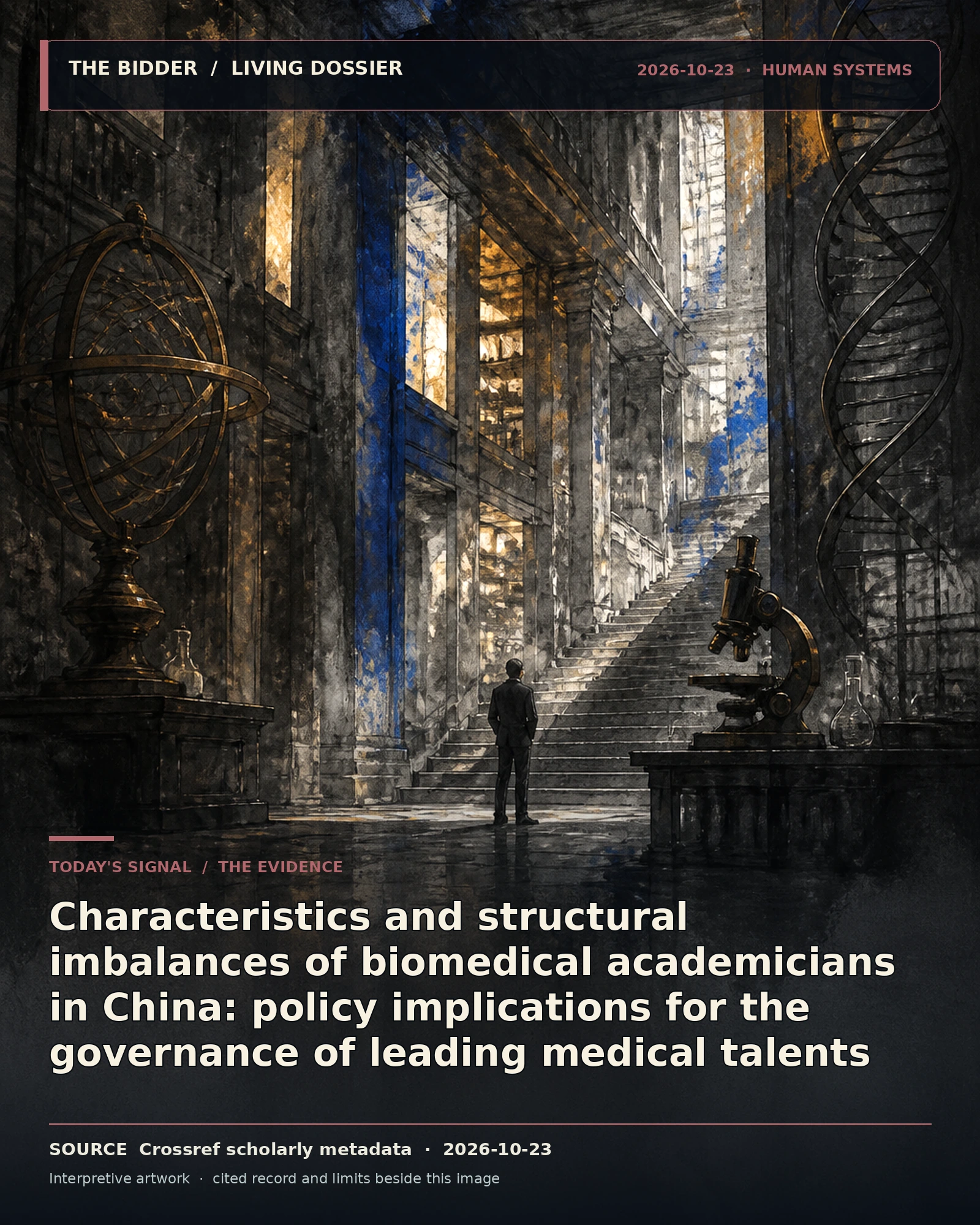 Evidence-led visual artwork: Characteristics and structural imbalances of biomedical academicians in China: policy implications for the governance of leading medical talents