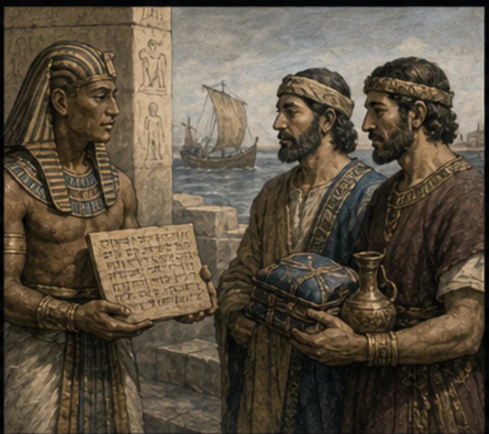 Envoys carry a cuneiform diplomatic record