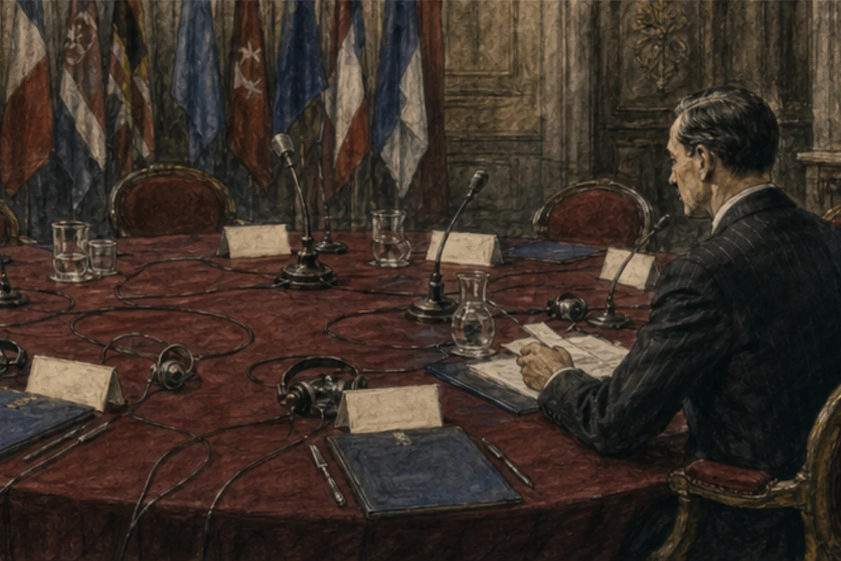 Wired microphones and translation headsets carry a negotiated public commitment