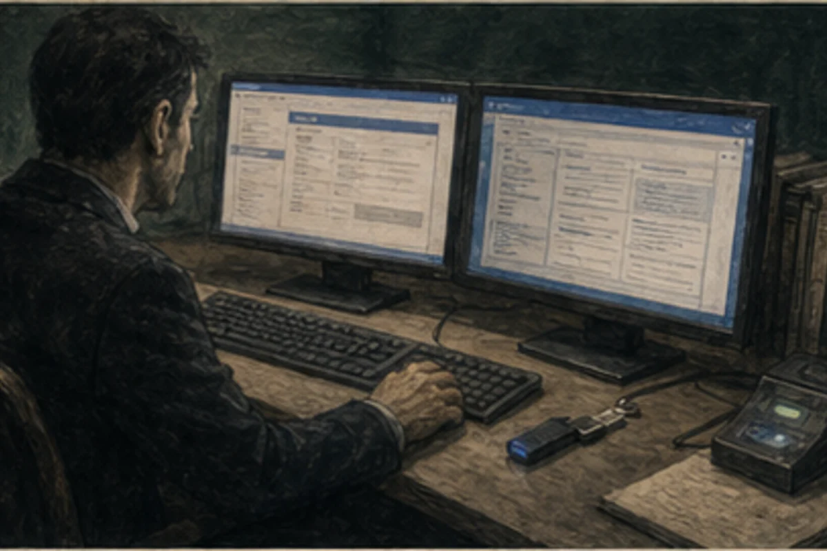 Dual screens, secure tokens and removable media govern electronic submission