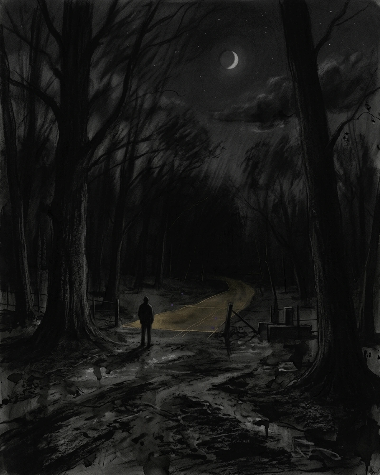 Living Charcoal retrospective artwork: No Map Had Named Green Edge