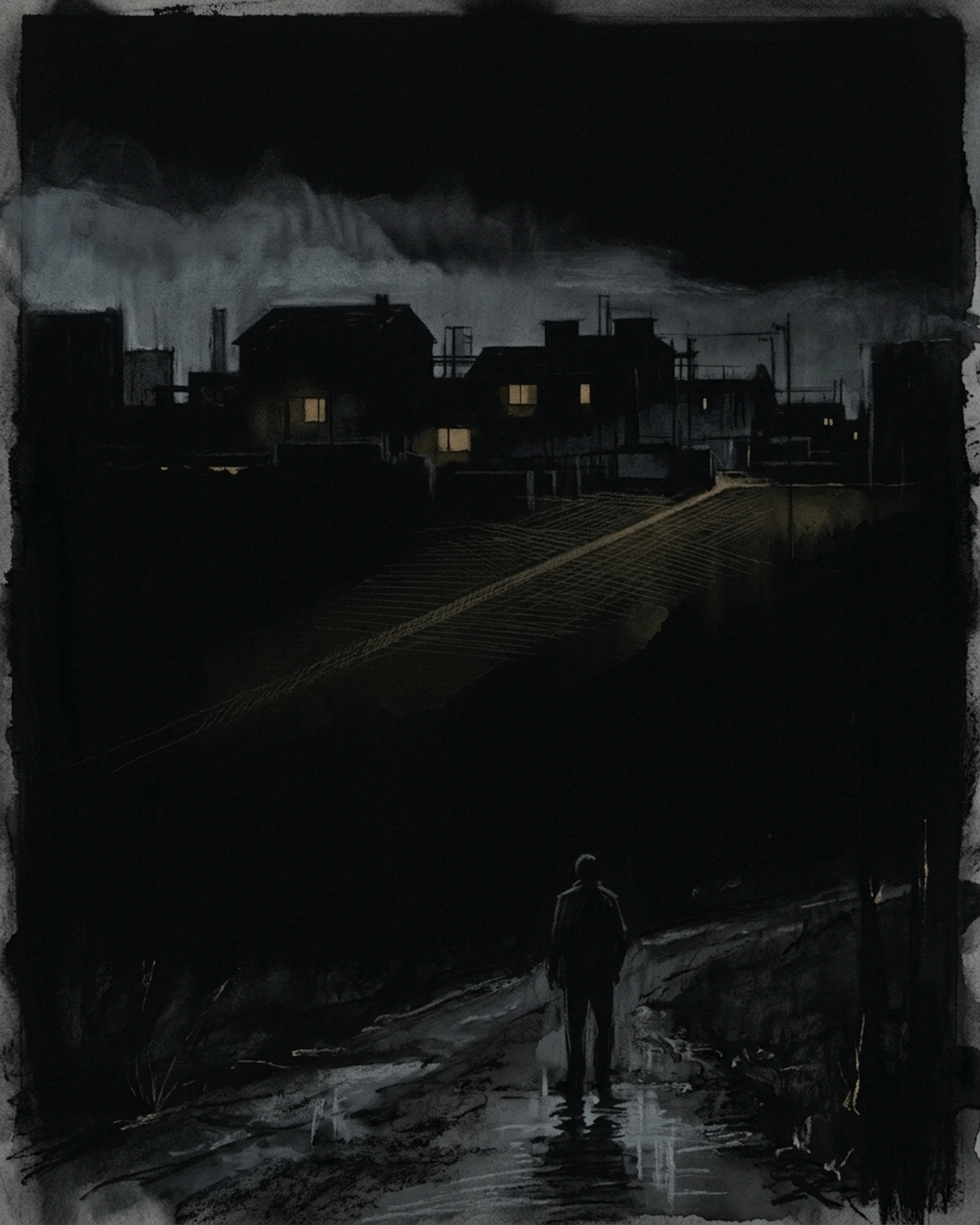 Living Charcoal retrospective artwork: A Current Moved Through Green Edge