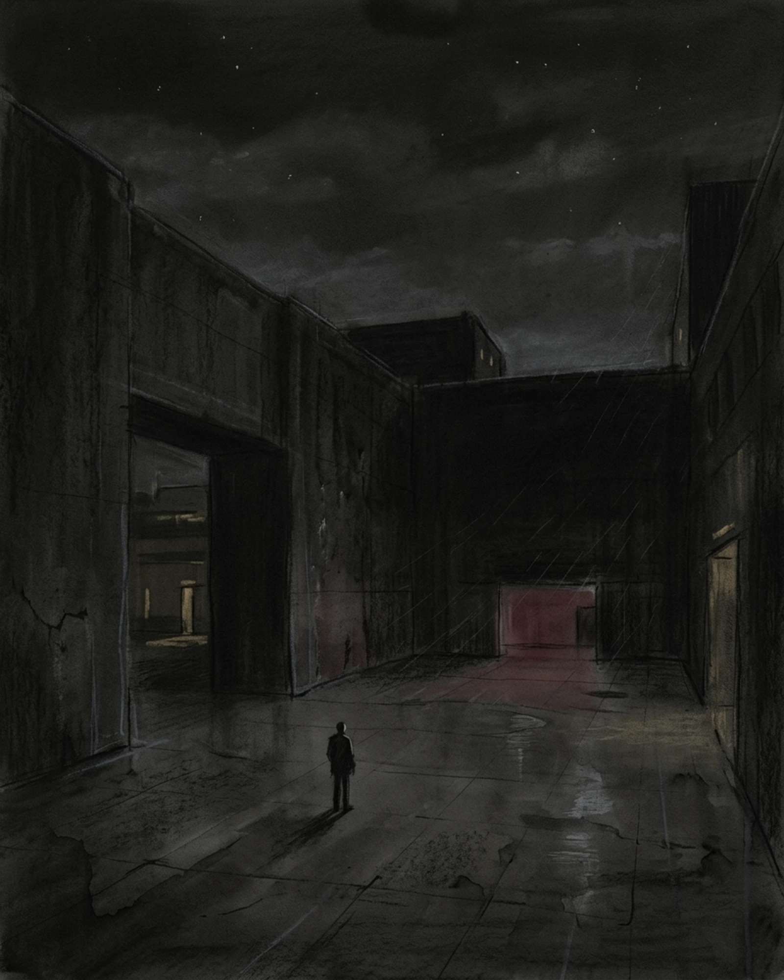 Living Charcoal retrospective artwork: What Waited Beyond Green Edge