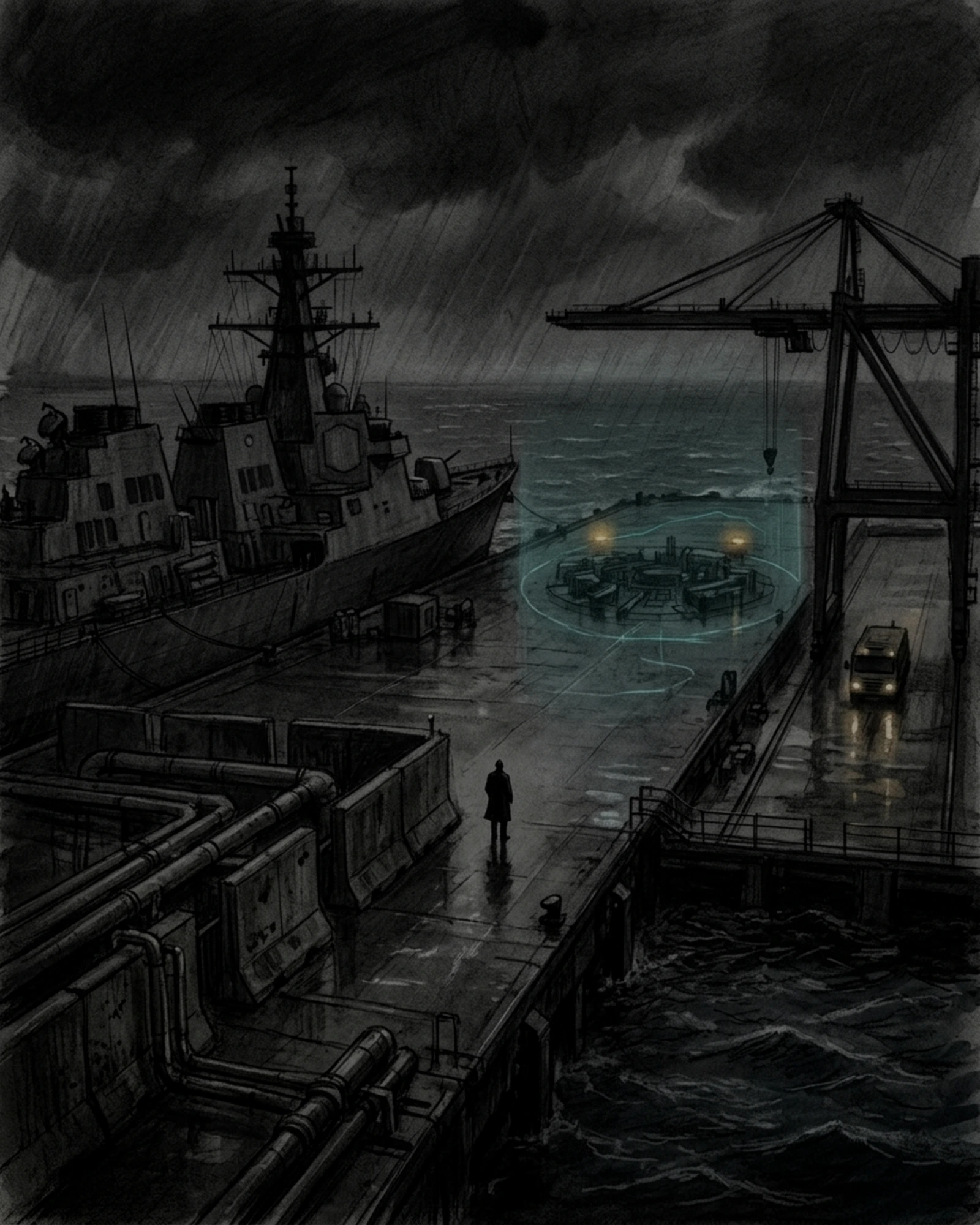 Living Charcoal retrospective artwork: The Quiet Weight of Threshold In Weather