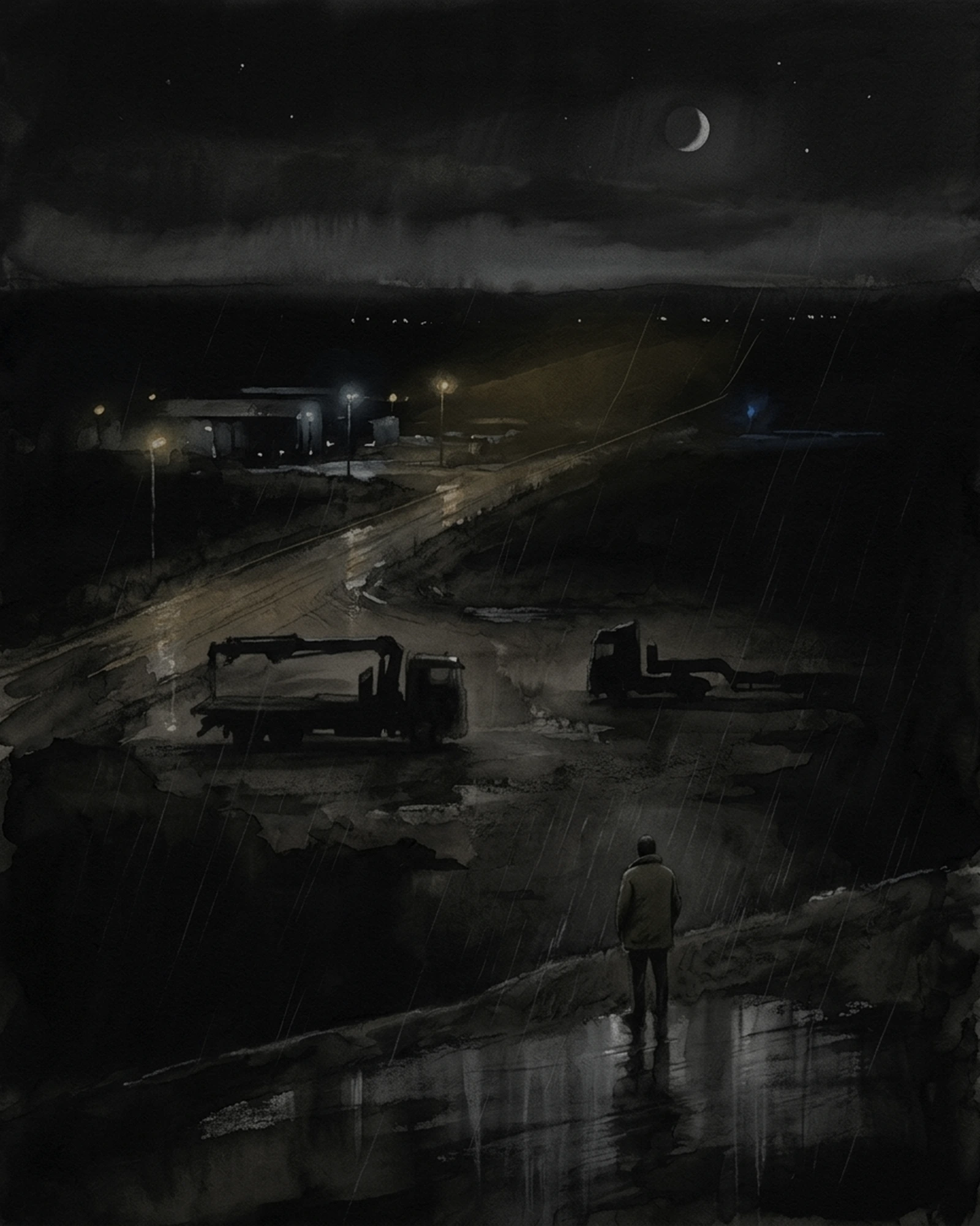 Living Charcoal retrospective artwork: The Work Hidden Inside Threshold In Weather