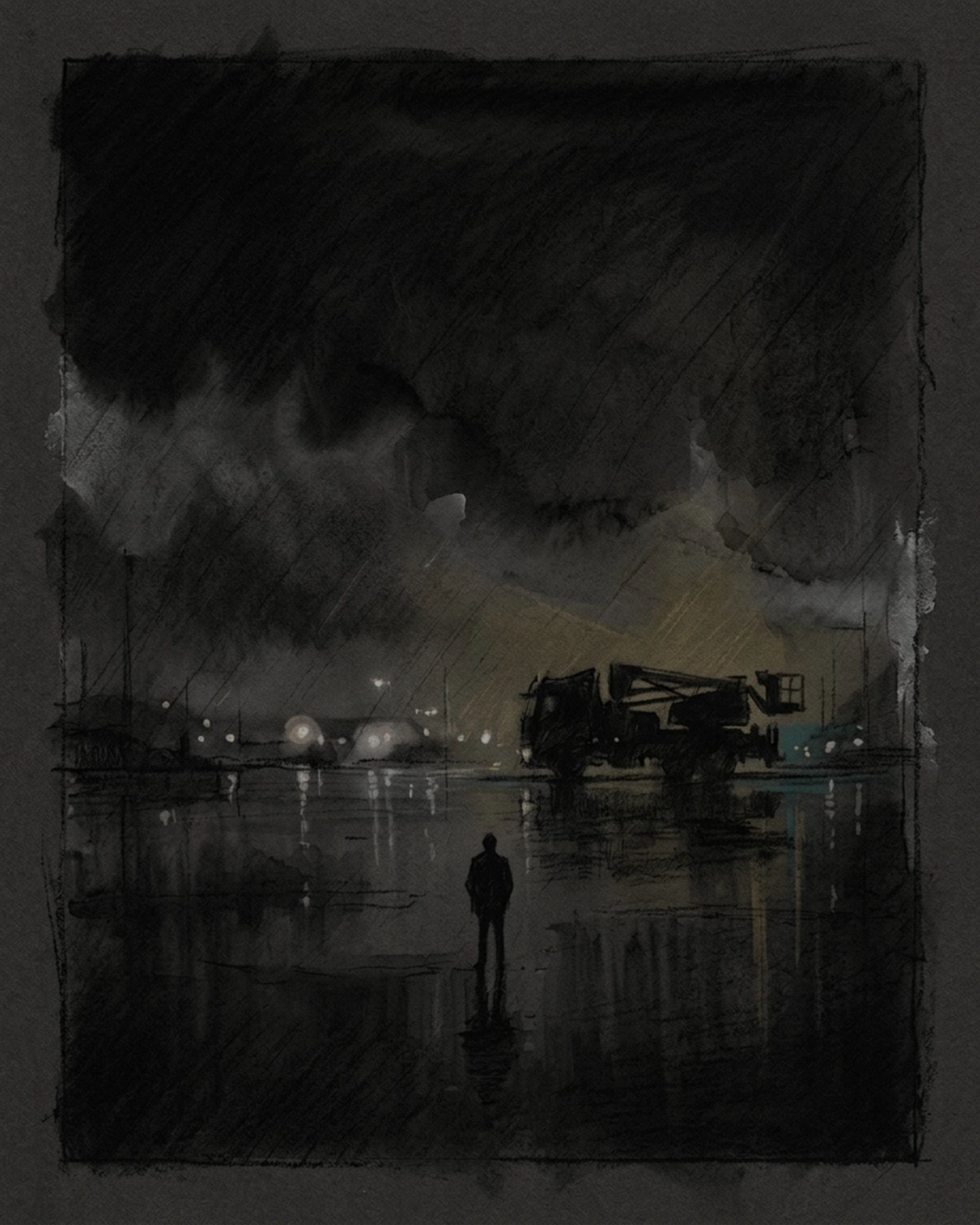 Living Charcoal retrospective artwork: Beyond Field Of Current