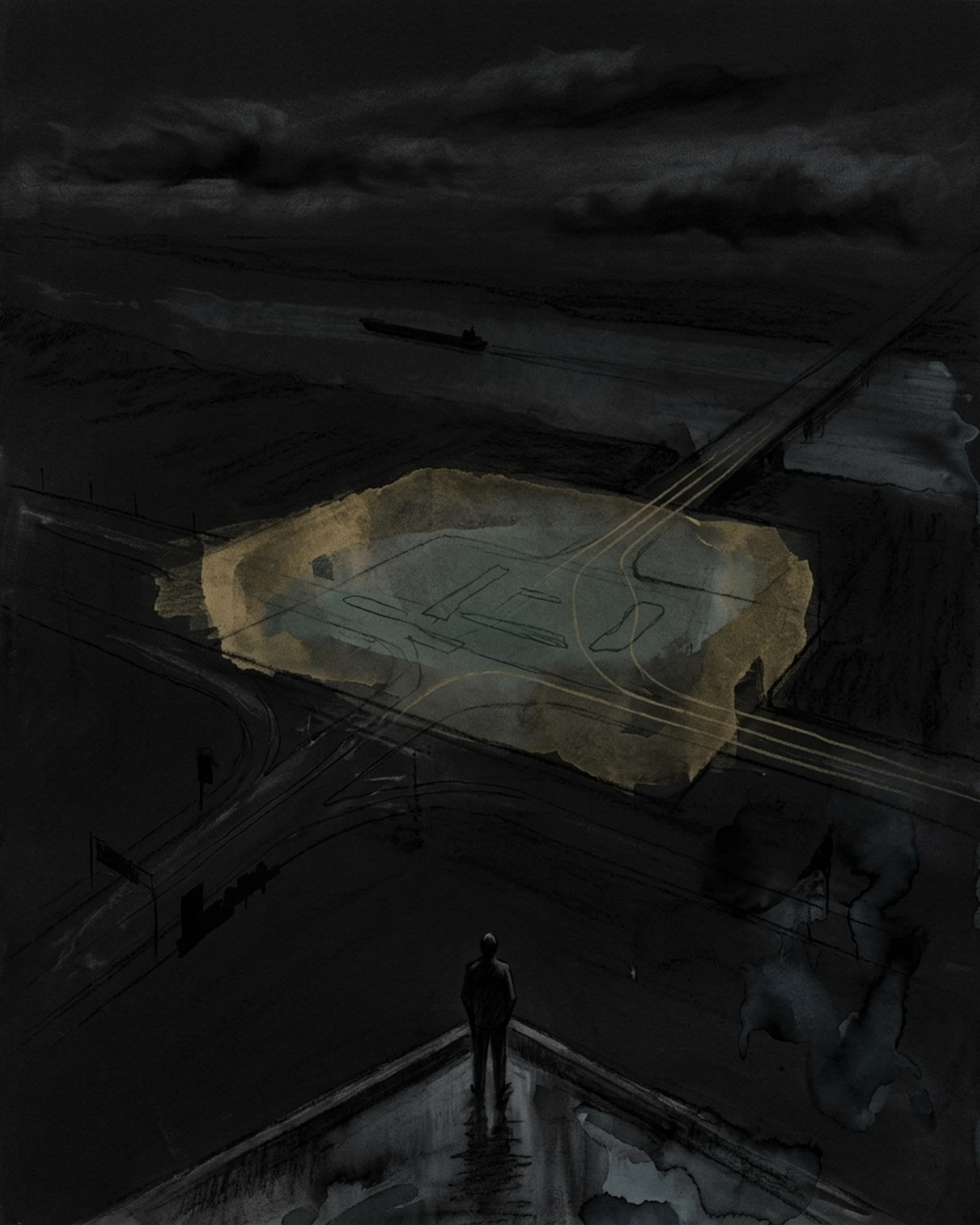 Living Charcoal retrospective artwork: A Current Moved Through Threshold In Weather
