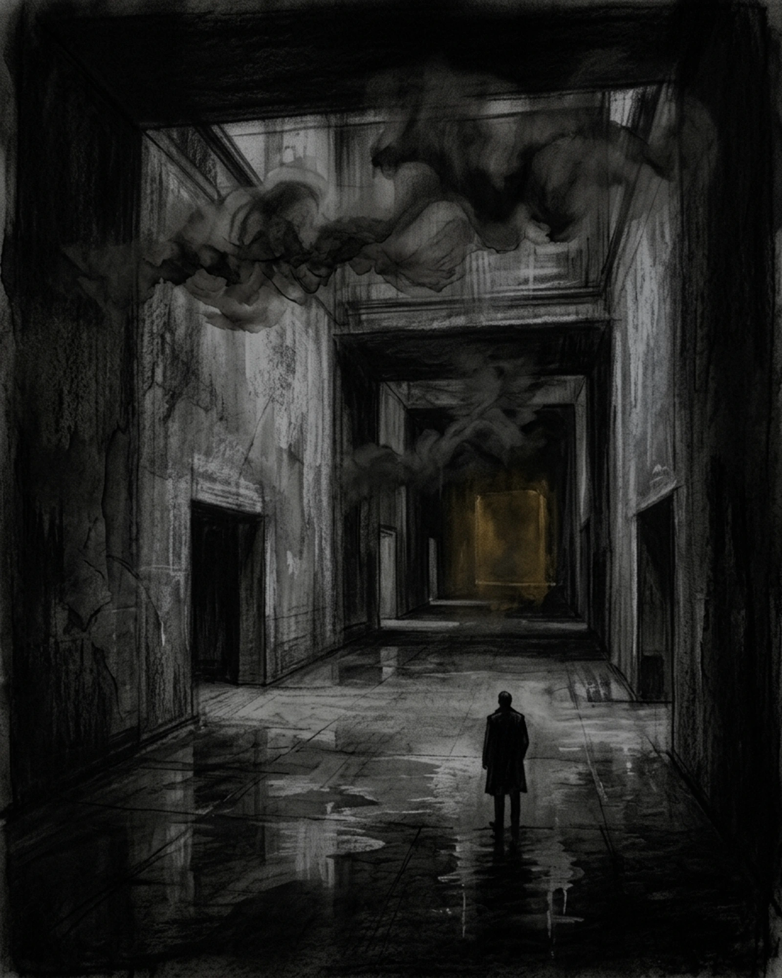 Living Charcoal retrospective artwork: A Signal Crossed Last Platform