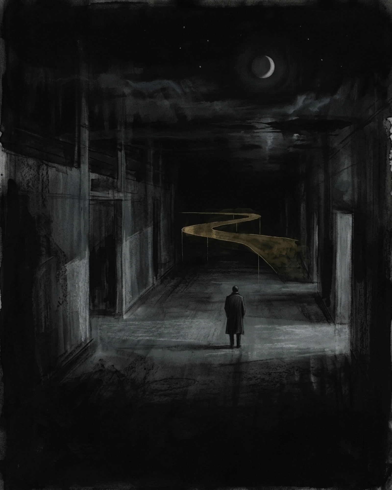Living Charcoal retrospective artwork: Beyond Last Platform